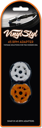 Vinyl Styl® VS-A-017 7 inch 45 RPM Vinyl Record Adapter - Snap In - 10 Pk (Orange/White)