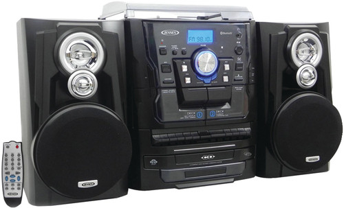 Jensen JMC-1250 Bluetooth Turntable/CD/Cassette/Radio Music Entertainment System (Black)
