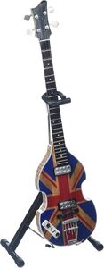 Fab Four Union Jack 10 Inch Miniature Violin Bass Replica Collectible