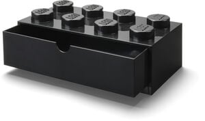 LEGO Stackable Storage: Desk Drawer with 4 Knobs, Black