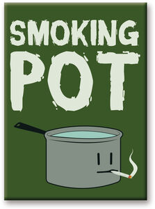 Weed Smoking Pot 2.5 x 3.5 Flat Magnet