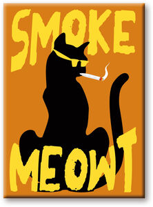 Weed Smoke Meowt 2.5 x 3.5 Flat Magnet