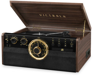Victrola VTA-270B-ESP Empire Bluetooth 6/1 Mid Century Turntable Entertainment System (Espresso)
