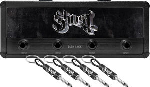 Pluginz - Ghost - Magnetic Jack Rack with 4 Guitar Plug Keychains