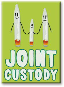 Weed Joint Custody 2.5 x 3.5 Flat Magnet