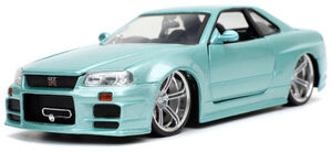 Fast & Furious - 1:24 Brian's Nissan Skyline GT-R R34 Die-Cast Car
