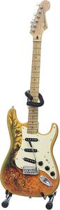 David Lozeau Fender Strat - Tree of Life 10 Inch Miniature Guitar Replica