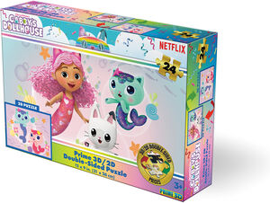 Gabby's Dollhouse contains 24pc 12x9 in 3D/2D Double-sided Lenticular Puzzle