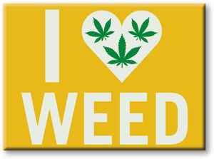 Weed I Heart Weed 2.5 x 3.5 Flat Magnet