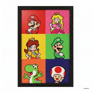 Super Mario- Pop Art Friends 11x17 Framed Gel Coat