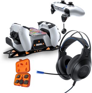 PlayStation 5 Accessory: BIONIK PRO Pack - SIREX Headphones, Power Stand, Quickshot Pro