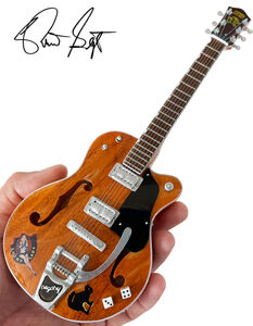 Brian Setzer Gretsch Nashville Orange Dice Hollow Body 10 Inch Miniature Guitar