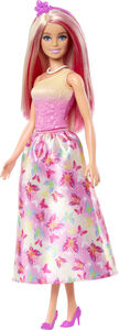 Barbie Royal Doll with Pink and Blonde Hair, Butterfly-Print Skirt