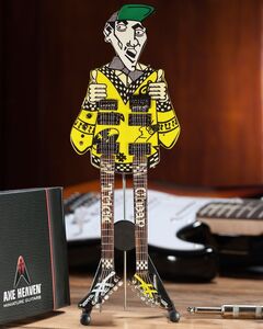 Rick Nielsen Uncle Dick Doubleneck 10 Inch Miniature Guitar Replica