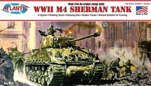 World War II M4 Sherman Medium Tank with Four Figures 1/48 Scale Model Kit