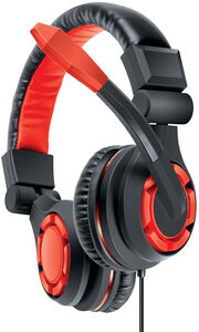 PlayStation 4 Accessory: Wired Headset - DreamGear GRX - 670 with Boom Mic and Inline Remote - Black & Red: Compatible with PS5