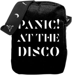 Rocksax - Panic! at The Disco - Death of a Bachelor Logo - Crossbody Bag with Stash Pockets (Black/White)