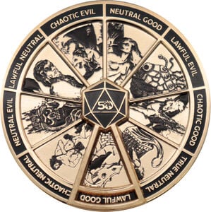 Dungeons & Dragons: 50th Anniversary - Limited Edition Pin Badge - Alignment Spinner Antique Gold
