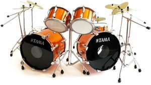 Lars Ulrich Metallica Tama Magnetic Orange 1:4 Scale Miniature Drum Kit Collectible
