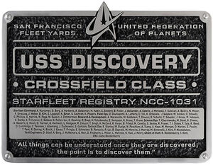 Star Trek: Discovery - Resin Dedication Plaque - U.S.S. Discovery