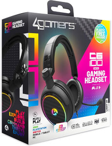 PC Accessory: Wired Headset - 4Gamers C6-100 - LED Light Up: Compatible with PC, Switch, PS5, XBOX X|S