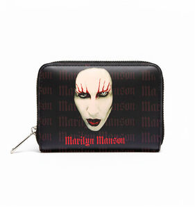 Rocksax - Marilyn Manson - Red Lips - Bi-Fold Zipped Wallet/Purse (Black)