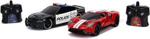 Hypercharger - 1:16 Heat Twin Pack RC Cars (2015 Dodge Charger Police & 2017 Ford GT)