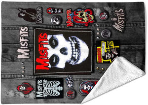 Rocksax - Misfits - Battle Vest - Sherpa Fleece Blanket (60 in x 80 in)