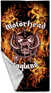 Rocksax - Motorhead - England Fire - Beach Towel (32 in x 63 in)