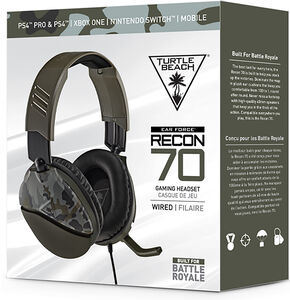 PC Accessory: Wired Headset - Turtle Beach Recon 70 - Green Camo: Compatible with PC, Switch, PS5, XBOX X|S