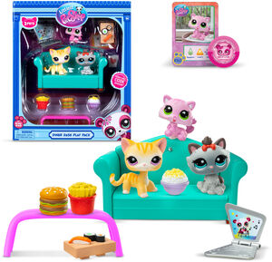 Littlest Pet Shop - Diner Dash Play Pack - Includes 3 cats with Accessories