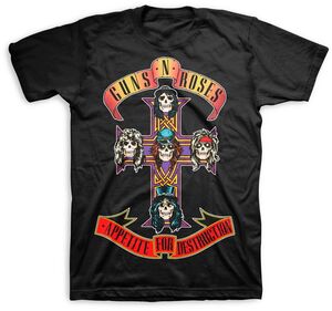 Guns N' Roses - Appetite For Destruction Jumbo Logo T-Shirt - Large Black 1216127205