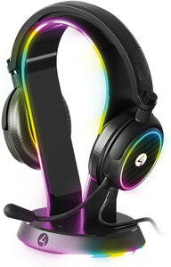 PC Accessory: Wired Headset - 4Gamers LED Light Up Headset with Stand: Compatible with PC, Switch, PS5, XBOX X|S