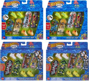 Hot Wheels Skateboard and Shoe 4-Pack 4-Piece G Assortment