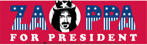 Frank Zappa - Zappa for President - Bumper Sticker 6-Pack