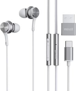 Maxell USBC-WHT Fusion X USB-C Wired Earbud with Mic White