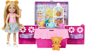 Barbie Family & Friends Club Chelsea Pop-Up Tea Party Playset With Small Doll