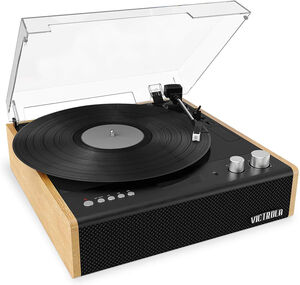 Victrola VTA-72-BAM The Eastwood Hybrid Turntable - Speakers (Black/Brown)