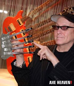 Rick Nielsen Five-neck Checkered 10 Inch Miniature Guitar Replica Collectible