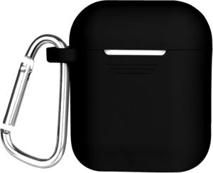 GEMS -Airpods Black Silicone Soft Case with Caribiner