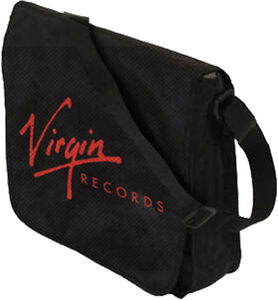Rocksax - Virgin Records - Logo - Flap Top Messenger/Laptop/Record Bag (Black/Red)