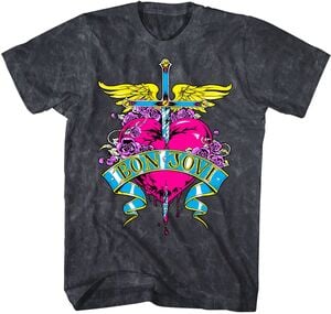 Bon Jovi - Heart Vintage Print T-Shirt - 2XL Black Mineral Wash 10531029A5