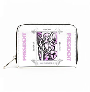 Rocksax - President - Angel Logo - Bi-Fold Zipped Wallet/Purse (White)