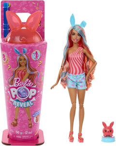 Barbie Pop Reveal Shakes Series, Scented Bright Bunny Fashion Doll & Pet with Accessories