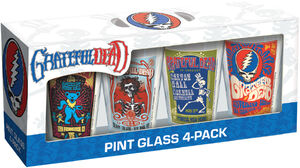 Grateful Dead Tour Drinking Glass Set American, Beacon, Barton, Winterland 4-Pck/16oz