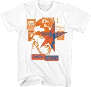 Billie Eilish - Hit Me Hard and Soft Star Face - 100% Ecomax T-shirt - Medium - White