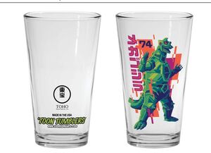 Toon Tumblers - Godzilla - MechaGodzilla Tom Whalen Art Pint Glass