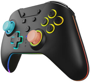 Switch 2 Accessory: Hyperkin NuRival Wireless Hall Effect Stick Game Controller (Blue Orange) - Armor3 for Nintendo Switch 2