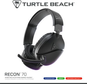 PC Accessory: Wired Headset - Turtle Beach Recon 70 - Black: Compatible with PC, Switch, PS5, XBOX X|S