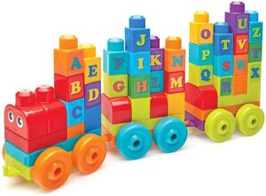 MEGA BLOKS First Builders ABC Learning Train, 60 Piece Toddler Building Toy Set